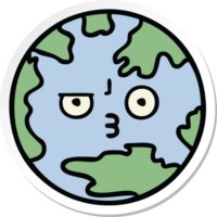 adesivo de um bonito desenho animado planeta terra png
