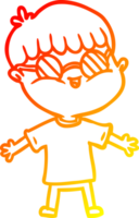 warm gradient line drawing of a cartoon boy wearing spectacles png