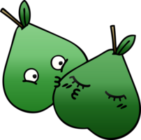 gradient shaded cartoon of a pears png