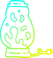 cold gradient line drawing of a cartoon lava lamp png