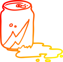 warm gradient line drawing of a can of soda png