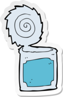 sticker of a cartoon open tin can png