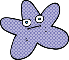 peixe estrela de desenho animado estilo quadrinhos png