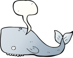 baleine de dessin animé avec bulle de dialogue png