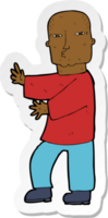 sticker of a cartoon tough man png