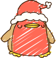 dibujo de tiza de pingüino de navidad png