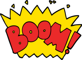 hand drawn doodle style cartoon word boom png