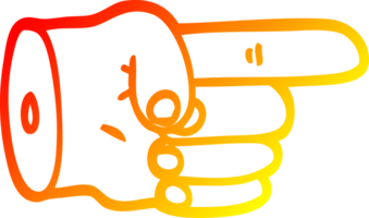 warm gradient line drawing of a pointing hand symbol png