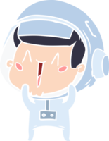 happy flat color style cartoon astronaut png