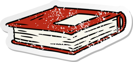 hand drawn distressed sticker cartoon doodle of a red journal png