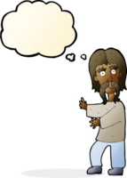 cartoon mustache man with thought bubble png