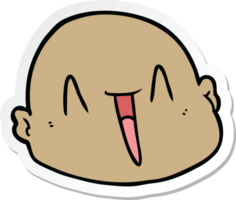 sticker of a cartoon bald man png