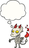 tekenfilm spookachtig demon met gedachte bubbel png