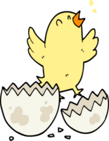 cartoon bird hatching from egg png