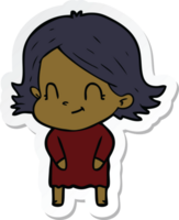 sticker of a cartoon friendly girl png