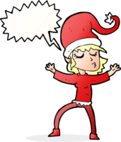 Santa's Helfer Karikatur mit Rede Blase png