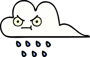 comic book style cartoon of a rain cloud png