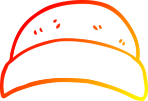 warm gradient line drawing of a cartoon hat png