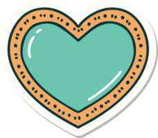 sticker of tattoo in traditional style of a heart png