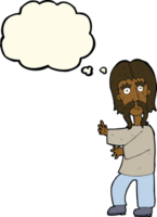 cartoon mustache man with thought bubble png