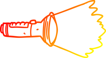 chaud pente ligne dessin de une électrique torche brillant png