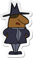 adesivo di un uomo cartone animato in cappotto e cappello png