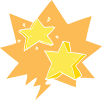 tecknad serie stjärna med Tal bubbla i retro stil png