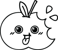 line drawing cartoon of a red apple png