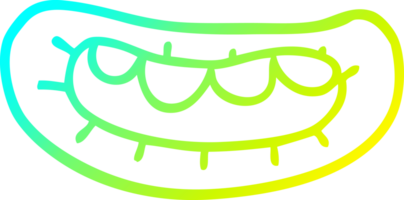 cold gradient line drawing of a cartoon mouth png