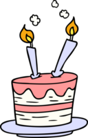 mano disegnato cartone animato scarabocchio di un' compleanno torta png