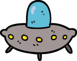 cartoon doodle alien spaceship png