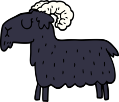 cartoon doodle black goat png