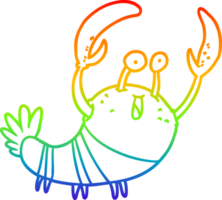 regenboog helling lijn tekening van een tekenfilm kreeft png