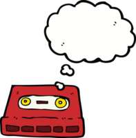 cartoon cassette tape with thought bubble png