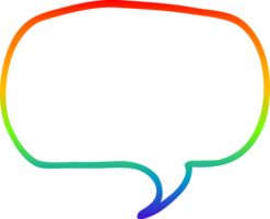 rainbow gradient line drawing of a cartoon speech bubble png