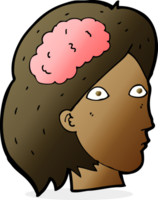 cartoon female head with brain symbol png