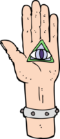 símbolo de mão assustador dos desenhos animados png