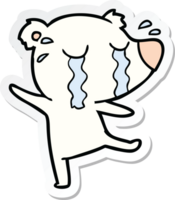 sticker of a cartoon crying polar bear png