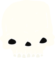 flat color style cartoon spooky skull png