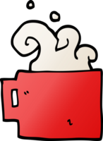 cartoon doodle hot cup of coffee png