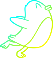 du froid pente ligne dessin de une manchot sauter png