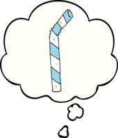 cartoon straw with thought bubble png