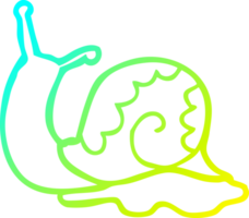 cold gradient line drawing of a cartoon snail png