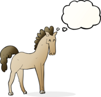 cavalo de desenho animado com balão de pensamento png