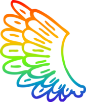 rainbow gradient line drawing of a cartoon wings png