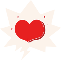 dessin animé l'amour cœur avec discours bulle dans rétro style png