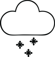 line drawing cartoon of a snow cloud png