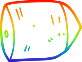 rainbow gradient line drawing of a cartoon big bullet png