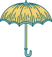 image de style de tatouage emblématique d'un parapluie png