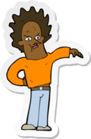 sticker of a cartoon nasty boy png